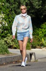 MELANIE GRIFFITH in Denim Shorts Out in Beverly Hills 05/22/2020