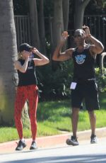 MELANIE GRIFFITH Out Jogging with a Friend in Beverly Hills 05/26/2020