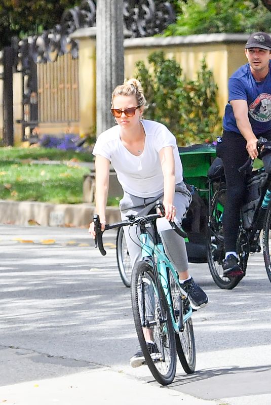 MIA GOTH and Shia Labeouf Out Riding Bikes in Pasadena 05/12/2020