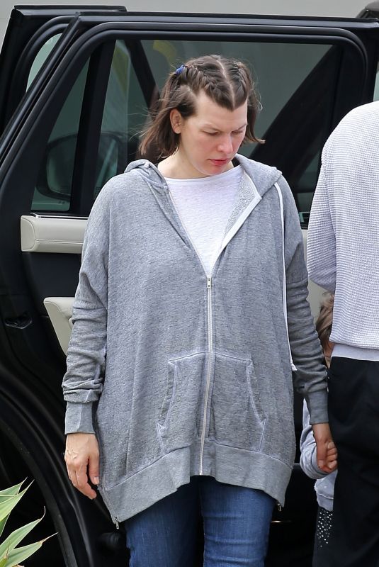 MILLA JOVOVICH Arrives at a Friends House in Los Angeles 05/12/2020