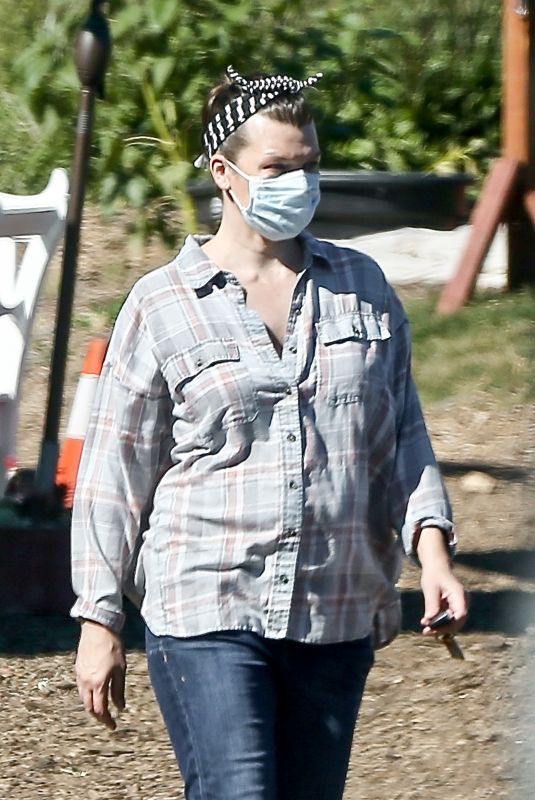 MILLA JOVOVICH Shopping at a Plant Nursery in Malibu 05/21/2020