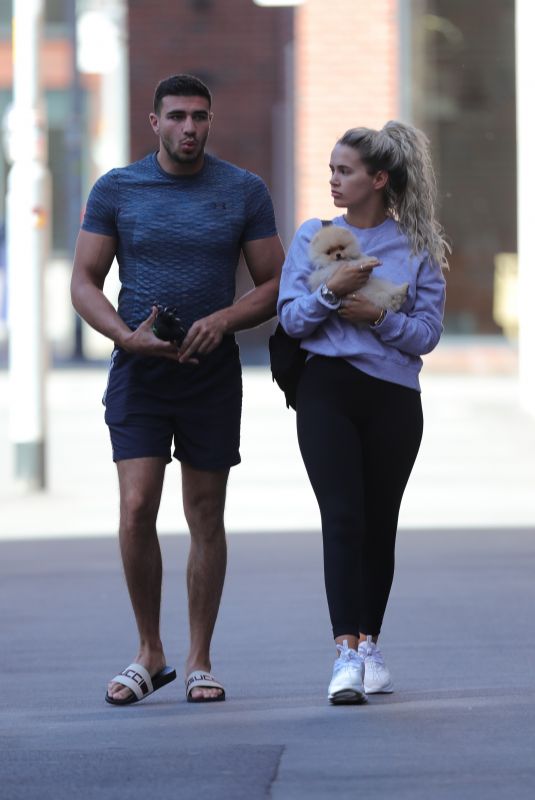 MOLLY MAE HAGUE and Tommy Fury Out with Their Dog in Manchester 05/29/2020