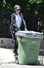 NAYA RIVERA Takes Her Trash Cans in Los Feliz 05/02/2020