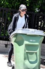 NAYA RIVERA Takes Her Trash Cans in Los Feliz 05/02/2020