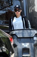 NAYA RIVERA Takes Her Trash Cans in Los Feliz 05/02/2020