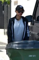 NAYA RIVERA Takes Her Trash Cans in Los Feliz 05/02/2020