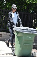 NAYA RIVERA Takes Her Trash Cans in Los Feliz 05/02/2020