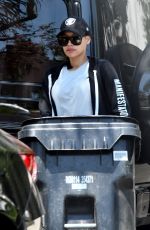 NAYA RIVERA Takes Her Trash Cans in Los Feliz 05/02/2020