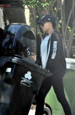 NAYA RIVERA Takes Her Trash Cans in Los Feliz 05/02/2020