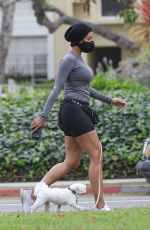 NICOLE MURPHY Out with Her Dog in Santa Monica 04/30/2020