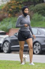 NICOLE MURPHY Out with Her Dog in Santa Monica 04/30/2020