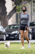 NICOLE MURPHY Out with Her Dog in Santa Monica 04/30/2020