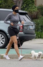 NICOLE MURPHY Out with Her Dog in Santa Monica 04/30/2020