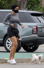 NICOLE MURPHY Out with Her Dog in Santa Monica 04/30/2020