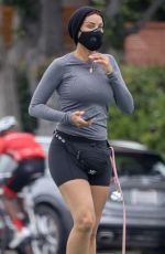 NICOLE MURPHY Out with Her Dog in Santa Monica 04/30/2020