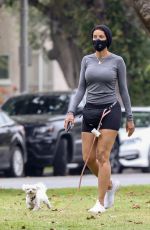 NICOLE MURPHY Out with Her Dog in Santa Monica 04/30/2020