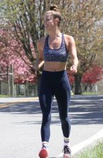 NINA AGDAL Out Jogging in New York 05/07/2020