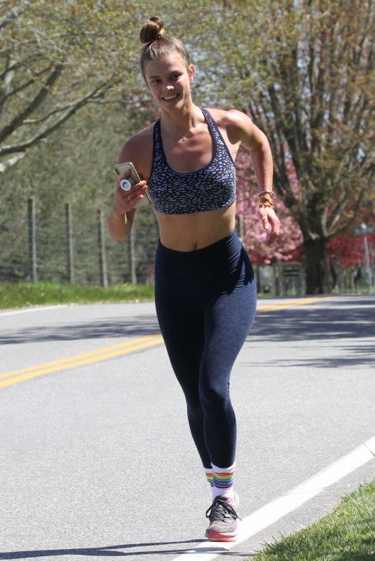 NINA AGDAL Out Jogging in New York 05/07/2020