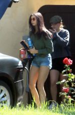 NINA DOBREV in Denim Shorts Leaves Her Home in West Hollywood 04/30/2020