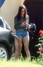 NINA DOBREV in Denim Shorts Leaves Her Home in West Hollywood 04/30/2020