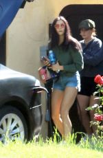 NINA DOBREV in Denim Shorts Leaves Her Home in West Hollywood 04/30/2020