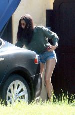 NINA DOBREV in Denim Shorts Leaves Her Home in West Hollywood 04/30/2020
