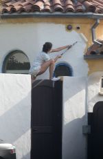 NINA DOBREV Paints Her House in Los Angeles 05/29/2020