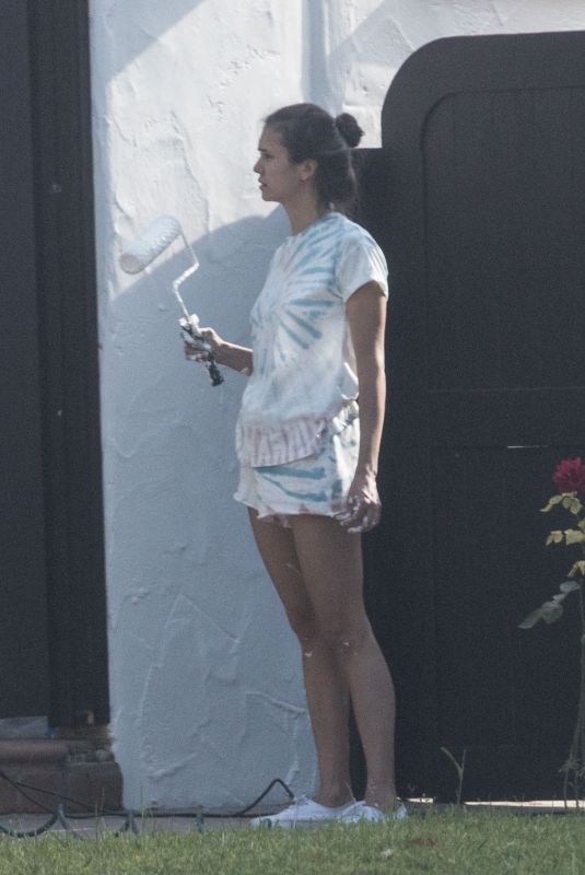 NINA DOBREV Paints Her House in Los Angeles 05/29/2020
