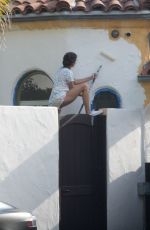 NINA DOBREV Paints Her House in Los Angeles 05/29/2020