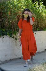 OLIVIA WILDE in a Red Dress Out in Los Angeles 05/18/2020