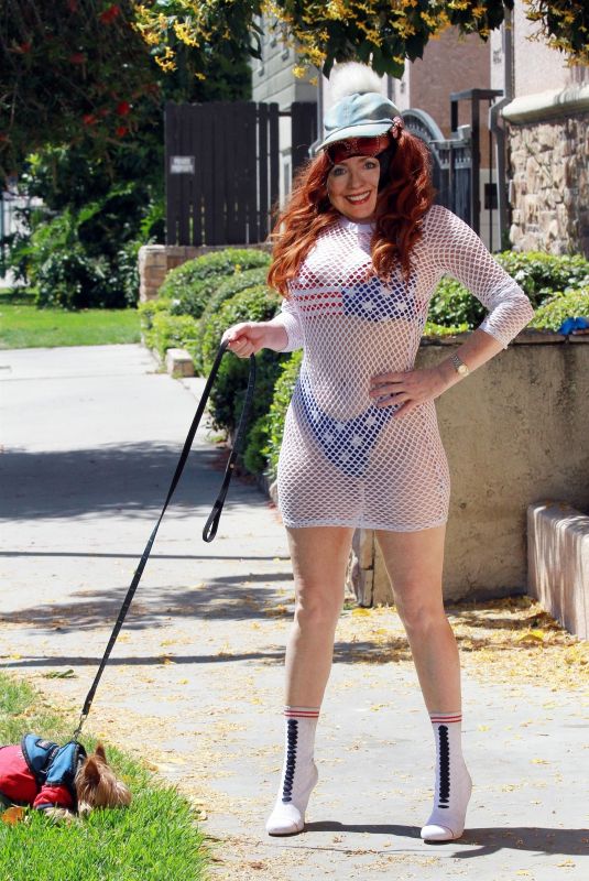 PHOEBE PRICE Posing with a Hillary Clinton Mask Out in Studio City 05/15/2020