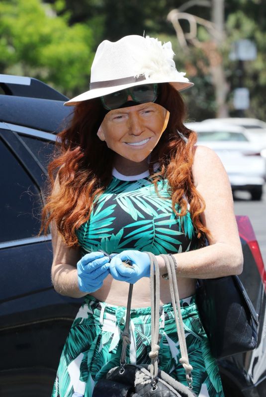 PHOEBE PRICE Wearing a Trump Mask Out in Los Angeles 05/08/2020