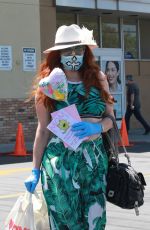 PHOEBE PRICE Wearing a Trump Mask Out in Los Angeles 05/08/2020
