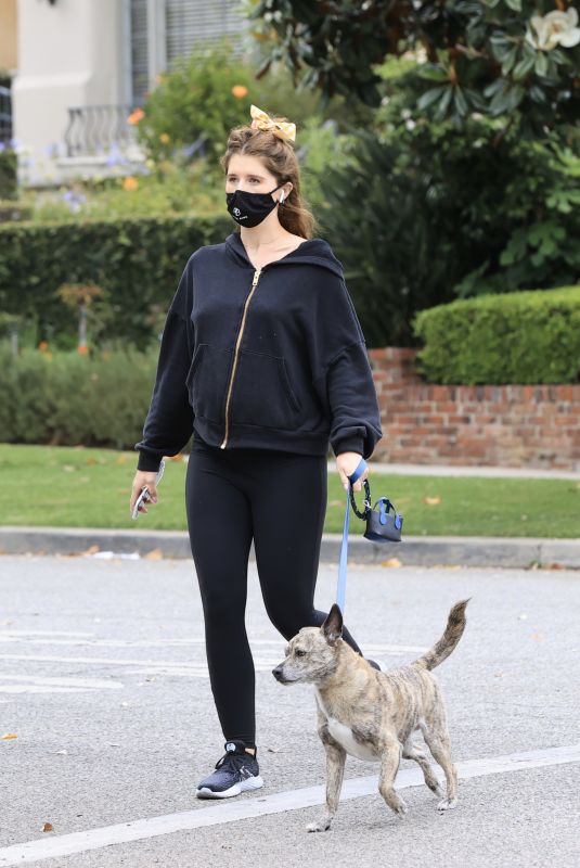 Pregnant KATHERINE SCHWARZENEGGER Out with Her Dog in West Hollywood 05/28/2020