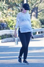 Pregnant KATHERINE SCHWARZENEGGER Wears a Rainbow Print Mask Out in Los Angeles 05/20/2020
