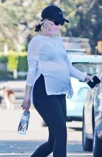 Pregnant KATHERINE SCHWARZENEGGER Wears a Rainbow Print Mask Out in Los Angeles 05/20/2020