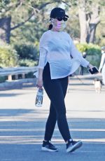 Pregnant KATHERINE SCHWARZENEGGER Wears a Rainbow Print Mask Out in Los Angeles 05/20/2020