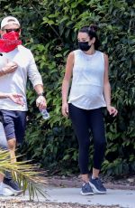 Pregnant LEA MICHELE Out Hikinig in Santa Monica 05/17/2020