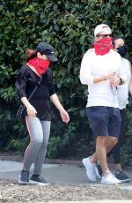 Pregnant LEA MICHELE Out Hikinig in Santa Monica 05/17/2020