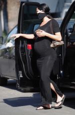Pregnant NIKKI BELLA at a Gas Station in Studio City 05/02/2020