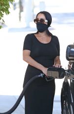 Pregnant NIKKI BELLA at a Gas Station in Studio City 05/02/2020