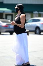 Pregnant NIKKI BELLA Wearing Mask Out in Los Angeles 05/01/2020
