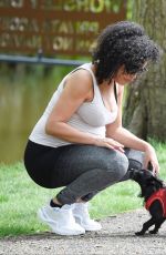 Pregnant SARAH JANE CRAWFORD Out with Her Dog in Manchester 05/15/2020