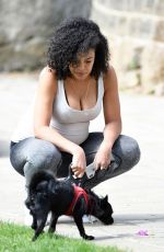 Pregnant SARAH JANE CRAWFORD Out with Her Dog in Manchester 05/15/2020