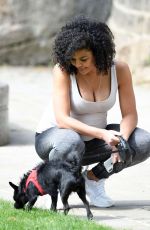 Pregnant SARAH JANE CRAWFORD Out with Her Dog in Manchester 05/15/2020