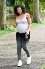 Pregnant SARAH JANE CRAWFORD Out with Her Dog in Manchester 05/15/2020