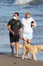 Pregnant SOPHIE TURNER and Joe Jonas Out with Their Dog at a Beach in Santa Barbara 05/25/2020
