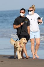 Pregnant SOPHIE TURNER and Joe Jonas Out with Their Dog at a Beach in Santa Barbara 05/25/2020