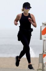 REESE WITHERSPOON Out Jogging on the Beach in Malibu 05/10/2020