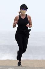 REESE WITHERSPOON Out Jogging on the Beach in Malibu 05/10/2020